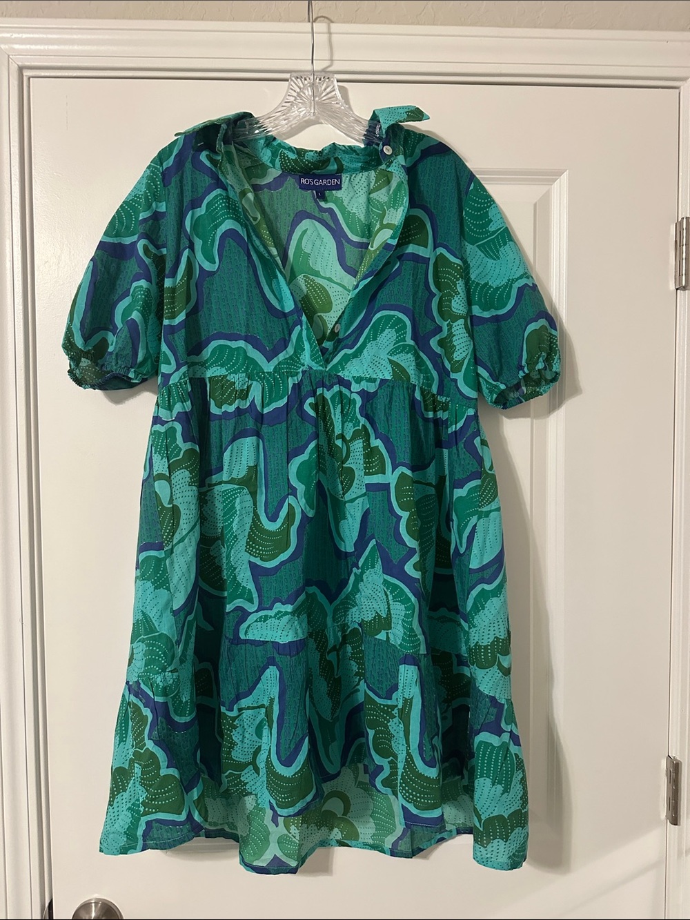 Ro’s Garden Green & Teal Printed Dress